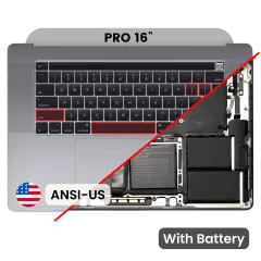 Top Case with Battery and Keyboard (ANSI US) For MacBook Pro 16" A2141 (2019) (Used OEM Pull: Grade A) (Space Gray)