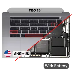Top Case with Battery and Keyboard (ANSI US) For MacBook Pro 16" A2141 (2019) (Used OEM Pull: Grade B/C) (Space Gray)