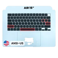 Top Case with Keyboard (ANSI US) For MacBook Air 15" A3448 (2026) (Genuine OEM) (Sky Blue)