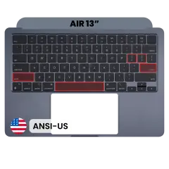 Top Case with Keyboard (ANSI US) For MacBook Air 13" A2681 (2022) (Genuine OEM) (Midnight)