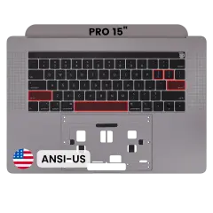 Top Case with Keyboard (ANSI US) For MacBook Pro 15" A1990 (2018-2019) (OEM New) (Space Gray)
