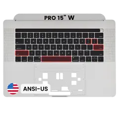 Top Case with Keyboard (ANSI US) For MacBook Pro 15" A1707 (2016-2017) (OEM New) (Silver)