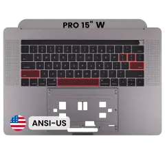 Top Case with Keyboard (ANSI US) For MacBook Pro 15" A1707 (2016-2017) (OEM New) (Space Gray)