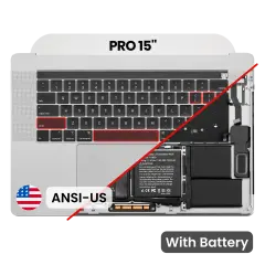 Top Case with Battery and Keyboard (ANSI US) For MacBook Pro 15" A1990 (2018-2019) (Silver)