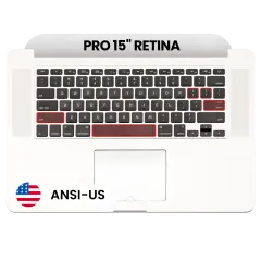 Top Case with Keyboard (ANSI US) and Microphone For MacBook Pro 15" A1398 (2015) (Used OEM Pull: Grade A)