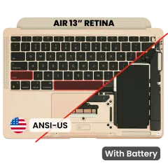 Top Case With Keyboard & Battery For MacBook Air 13" A1932 (2018 / 2019) (US English) (Used OEM Pull: Grade New) (Gold)