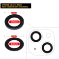 Back Camera Lens (Glass Only) With Adhesive For iPhone 14 / 14 Plus (2 Piece Set) (Real Sapphire) (Premium)