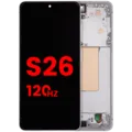 OLED Assembly With Frame For Samsung Galaxy S26 5G (US & International) (Aftermarket Plus) (120Hz) (White)