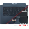Top Case with Battery and Keyboard (ANSI US) For MacBook Air 15" A3114 (2024) (Used OEM Pull: Grade A) (Midnight)