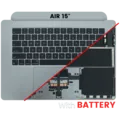 Top Case with Battery and Keyboard (ANSI US) For MacBook Air 15" A2941 (2023) (Used OEM Pull: Grade A) (Space Gray)