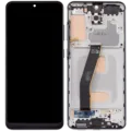 LCD Assembly With Frame (Without FingerPrint Sensor) For Samsung Galaxy S20 (Non-Verizon 5G UW Frame) (Aftermarket: Incell) (Cosmic Black)