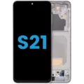 LCD Assembly With Frame (Without FingerPrint Sensor) For Samsung Galaxy S21 5G (Aftermarket: Incell) (Phantom White)