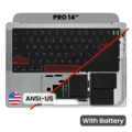 Top Case with Battery and Keyboard (ISO German) For MacBook Pro 14" A2442 (2021) / A2779 (2023) (Space Gray)