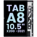 LCD Assembly Without Frame Compatible For Samsung Galaxy Tab A8 (X200) (Service Pack) (Black)