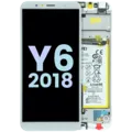 OLED Assembly With Frame For Huawei Y6 2018 (ATU-L21) (Huawei Genuine) (White)