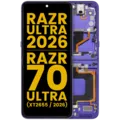 OLED Assembly With Frame For Motorola Razr Ultra 2026 / Razr 70 Ultra (XT2655 / 2026) (Refurbished) (Orient Blue)