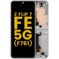 Inner OLED Assembly With Frame Compatible For Samsung Galaxy Z Flip 7 FE 5G (F761) (US & International) ((Refurbished) (Silver Shadow)