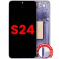 OLED Assembly With Frame For Samsung Galaxy S24 5G (US & International Version) (Aftermarket Plus) (Cobalt Violet)
