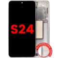 OLED Assembly With Frame For Samsung Galaxy S24 5G (US & International Version) (Aftermarket Plus) (Amber Yellow)