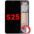 OLED Assembly With Frame For Samsung Galaxy S25 5G (US & International) (Aftermarket Plus) (Silver Shadow)