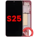OLED Assembly With Frame For Samsung Galaxy S25 5G (US & International) (Aftermarket Plus) (Coral Red)