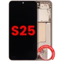 OLED Assembly With Frame For Samsung Galaxy S25 5G (US & International) (Aftermarket Plus) (Pink Gold)