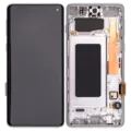 OLED Assembly With Frame For Samsung Galaxy S10 (Aftermarket Plus) (Prism White)