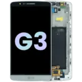 LCD Assembly With Frame For LG G3 (Genuine OEM) (White)