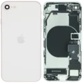 Back Housing W/ Charging Port Flex and Small Components Pre-Installed For iPhone SE (2020) (Used OEM Pull: Grade A) (White)