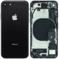 Back Housing W/ Charging Port Flex and Small Components Pre-Installed For iPhone SE (2020) (Used OEM Pull: Grade C) (Black)