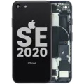 Back Housing W/ Charging Port Flex and Small Components Pre-Installed For iPhone SE (2020) (Used OEM Pull: Grade C) (Black)
