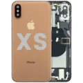 Back Housing W/ Charging Port Flex and Small Components Pre-Installed For iPhone XS (Used OEM Pull: Grade A) (Gold)
