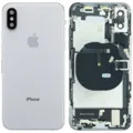 Back Housing W/ Charging Port Flex and Small Components Pre-Installed For iPhone XS (Used OEM Pull: Grade A) (Silver)