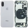 Back Housing W/ Charging Port Flex and Small Components Pre-Installed For iPhone XS (Used OEM Pull: Grade B) (Silver)