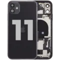 Back Housing W/ Charging Port Flex & Small Parts For iPhone 11 (Used OEM Pull: Grade C) (Black)