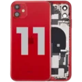 Back Housing W/ Charging Port Flex & Small Parts For iPhone 11 (Used OEM Pull: Grade C) (Red)