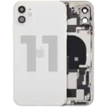Back Housing W/ Charging Port Flex & Small Parts For iPhone 11 (Used OEM Pull: Grade C) (White)