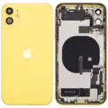 Back Housing W/ Charging Port Flex & Small Parts For iPhone 11 (Used OEM Pull: Grade C) (Yellow)
