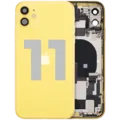 Back Housing W/ Charging Port Flex & Small Parts For iPhone 11 (Used OEM Pull: Grade C) (Yellow)