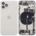 Back Housing W/ Charging Port Flex & Small Parts For iPhone 11 Pro (Used OEM Pull: Grade A) (Silver)
