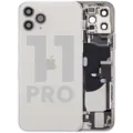 Back Housing W/ Charging Port Flex & Small Parts For iPhone 11 Pro (Used OEM Pull: Grade A) (Silver)