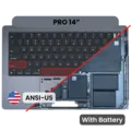 Top Case with Battery and Keyboard (ANSI US) For MacBook Pro 14" A3112 (2024) (Genuine OEM) (Space Black)