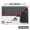 Top Case with Battery and Keyboard (ANSI US) For MacBook Air 13" A1932 (2018-2019) (Used OEM Pull: Grade B) (Silver)
