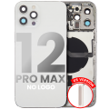 Back Housing W/ Small Components Pre-Installed Compatible For iPhone 12 Pro Max (US Version) (No Logo) (Aftermarket Plus) (Silver)