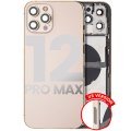 Back Housing W/ Small Components Pre-Installed Compatible For iPhone 12 Pro Max (US Version) (Used OEM Pull: Grade C) (Gold)