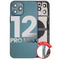 Back Housing W/ Small Components Pre-Installed Compatible For iPhone 12 Pro Max (US Version) (Used OEM Pull: Grade B) (Pacific Blue)