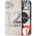 Back Housing W/ Small Components Pre-Installed Compatible For iPhone 12 Pro Max (US Version) (Used OEM Pull: Grade B) (Gold)