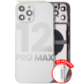 Back Housing W/ Small Components Pre-Installed Compatible For iPhone 12 Pro Max (US Version) (Used OEM Pull: Grade B) (Silver)