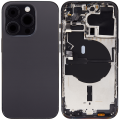 Back Housing W/ Small Pre-Installed Compatible For iPhone 14 Pro (US Version) (Aftermarket Plus) (Space Black)