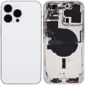 Back Housing W/ Small Pre-Installed Compatible For iPhone 14 Pro Max (International Version) (Aftermarket Plus) (Silver)
